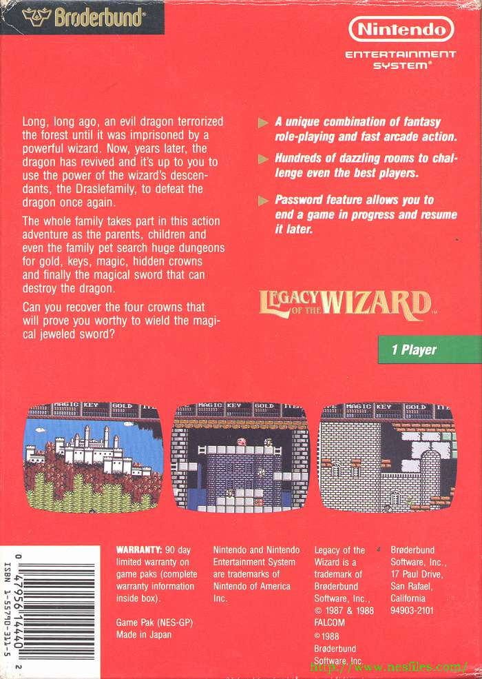legacy of the wizard nes review